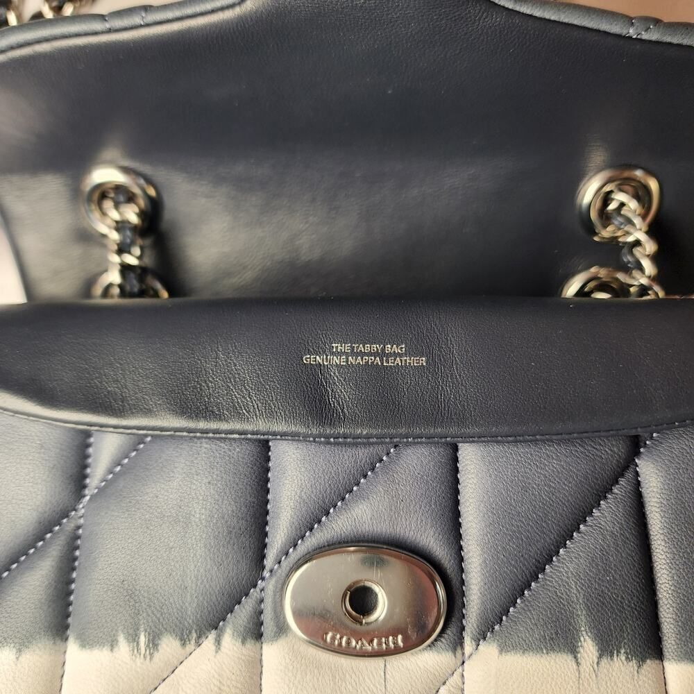 COACH CU080 Quilted Tabby Bag 20 Tie Dye Midnight Navy V2 - Picture 6 of 8